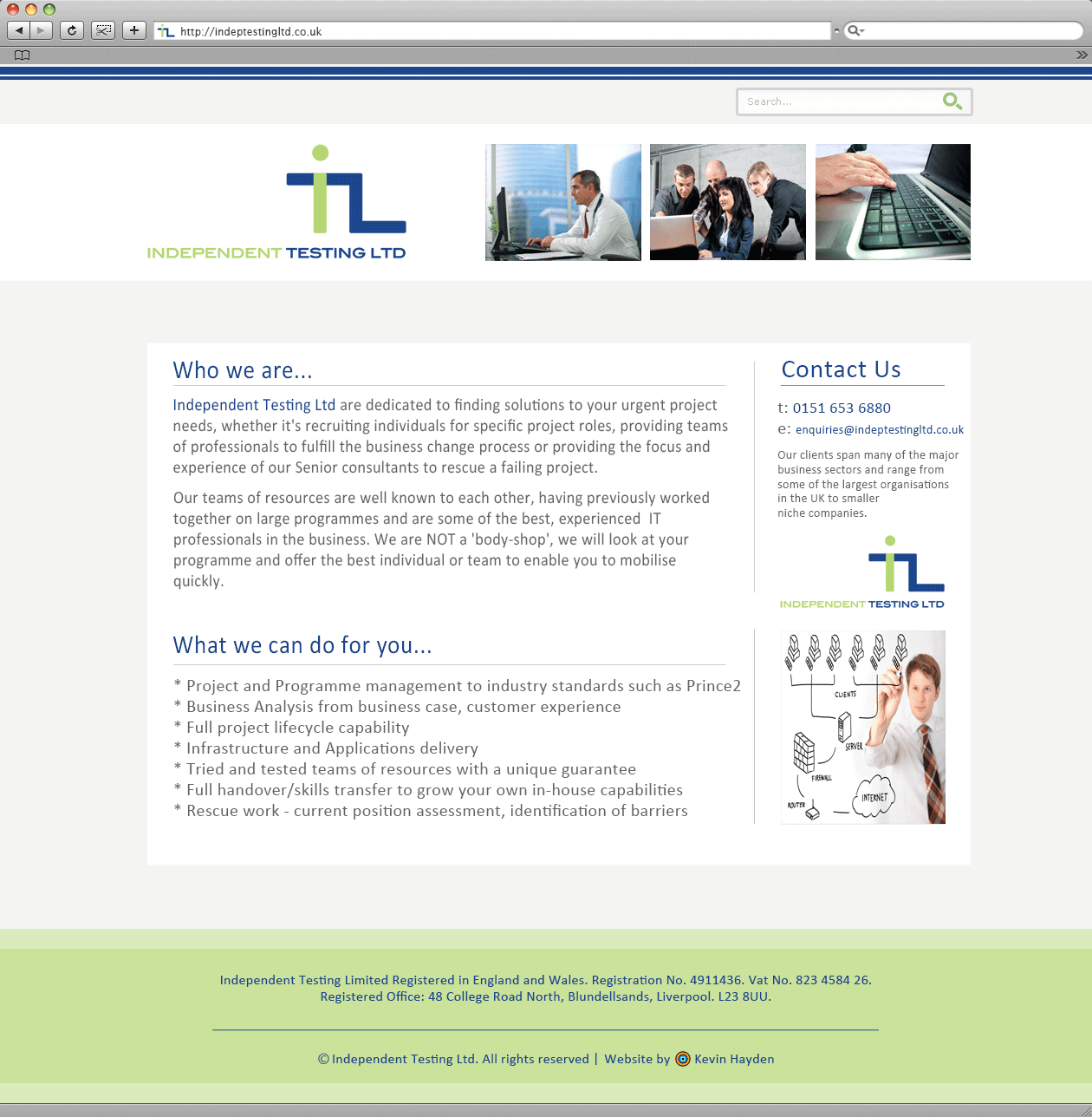 Independent Testing website image.