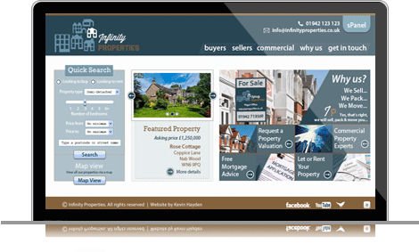 Infinity Properties website image