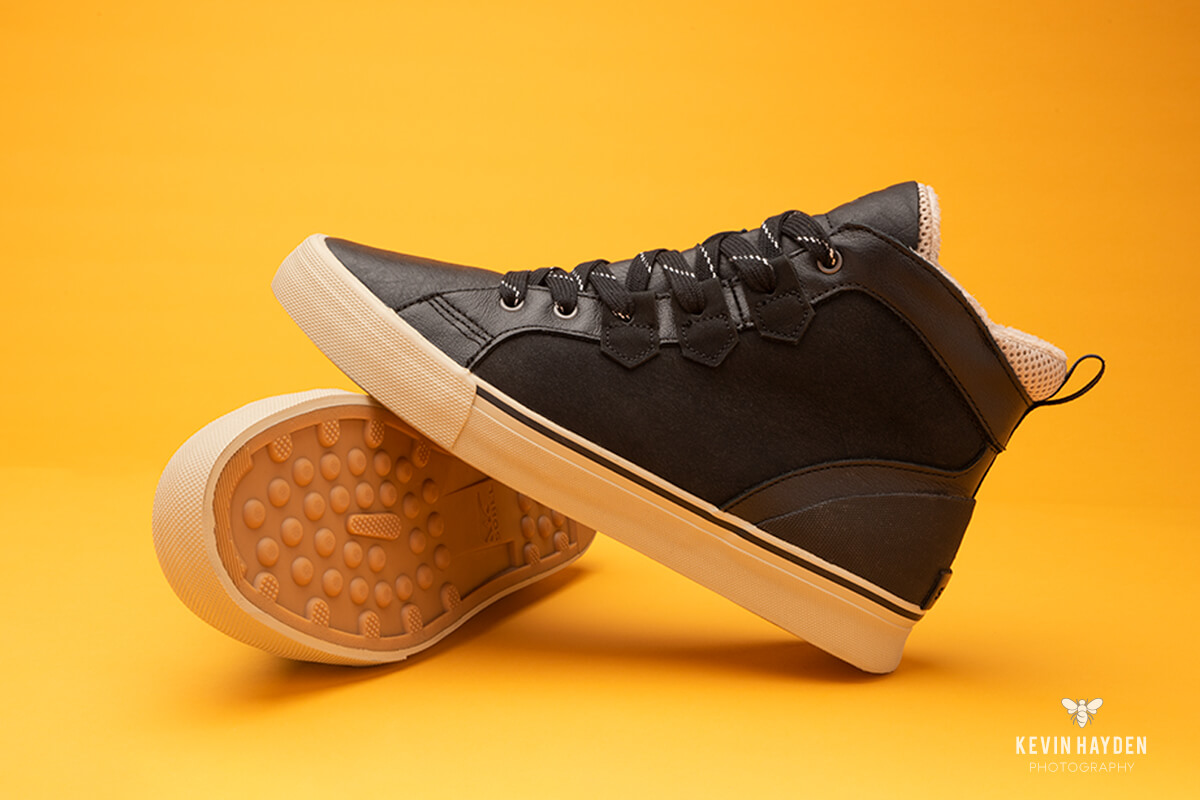 Studio shot of Men's Caribou Storm Sneakers. Photo by Kevin Hayden.